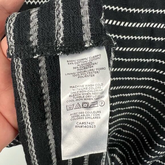 Loft Beach Black and White Puff Sleeve Tie Back Dress XXS - Picture 5 of 6